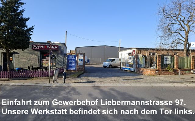 Einfahrt Gewerbehof Liebermannstrasse 97