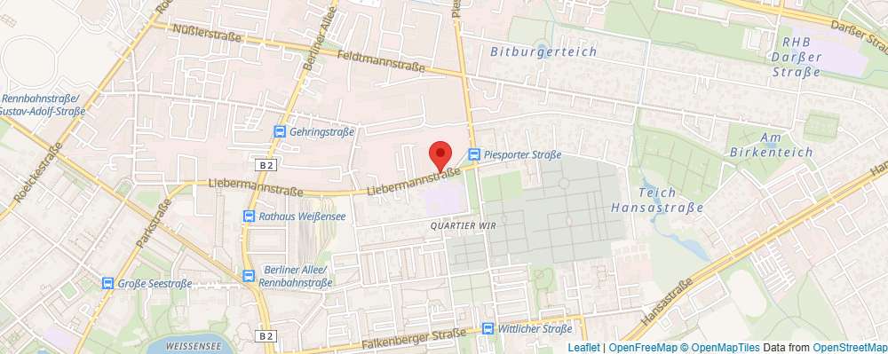 Lage der Autowerkstatt Otrans in Berlin Weissensee