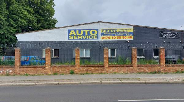 Autowerkstatt Otrans Berlin Weissensee, Seitenansicht von der Liebermannstraße